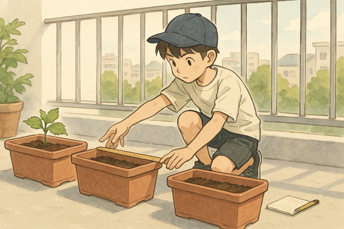 大葉におけるプランターの植え方に適したサイズと配置