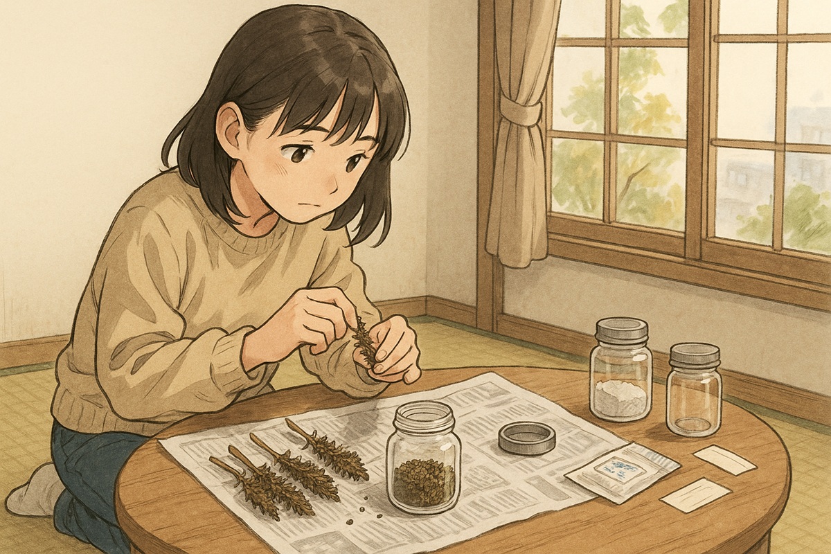 大葉の種取りと保存方法