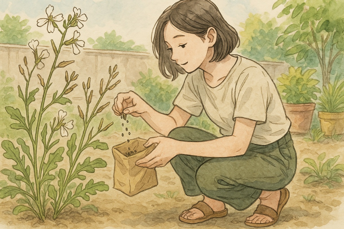 ルッコラの花から種を採取する方法