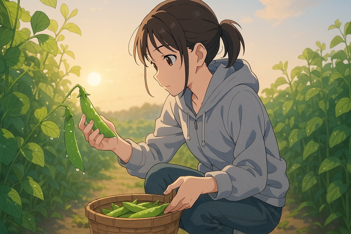 スナップエンドウの収穫に適した時間帯
