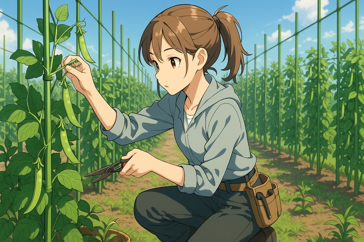 スナップエンドウをたくさん収穫するにはどうするか