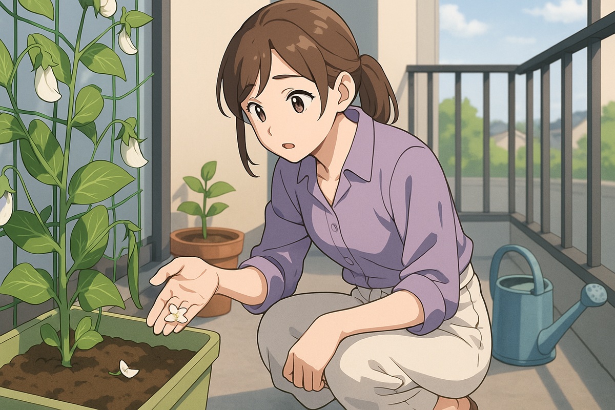 スナップエンドウの花が落ちる原因と予防方法