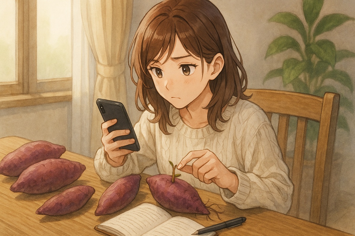 さつまいもののひげ根と芽の違いや毒性の有無について