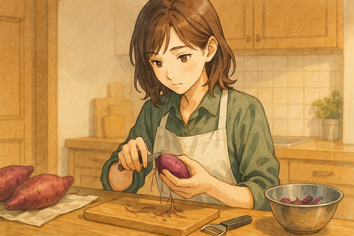 さつまいものひげ根の取り方や皮むきのポイント