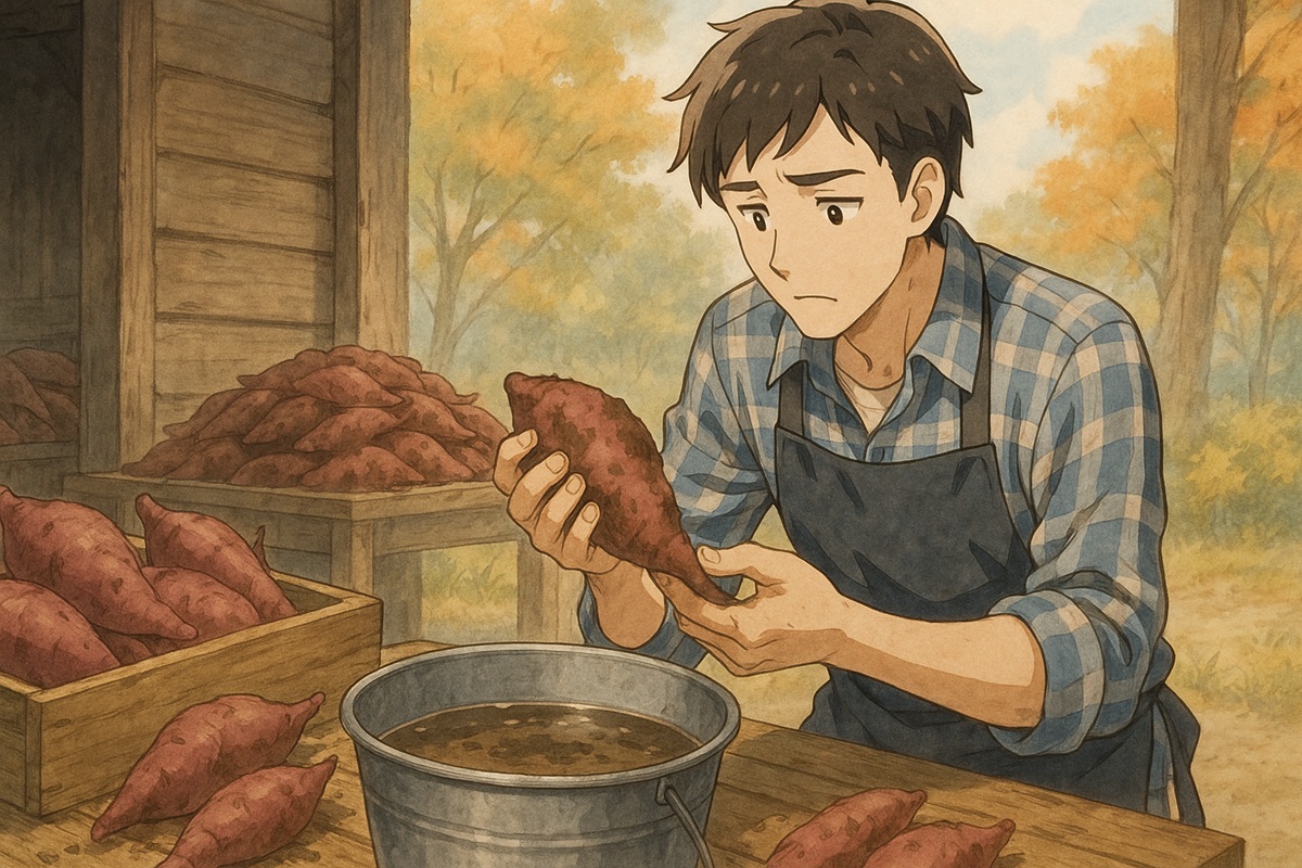 さつまいも収穫後の土付き保管と洗う際のリスク
