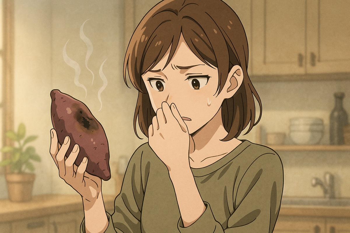 さつまいも収穫後に触ると柔らかい場合や異臭がする状態