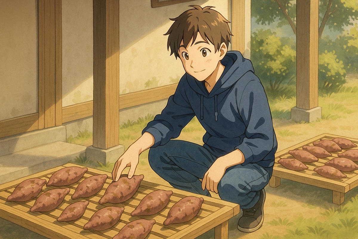 さつまいも収穫直後は天日干しではなく陰干しを