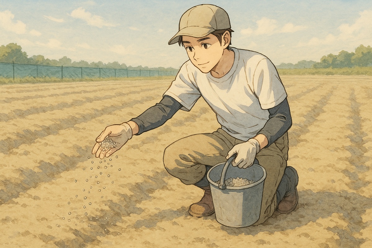 さつまいもの土作りで肥料が抜けやすい砂地での元肥管理
