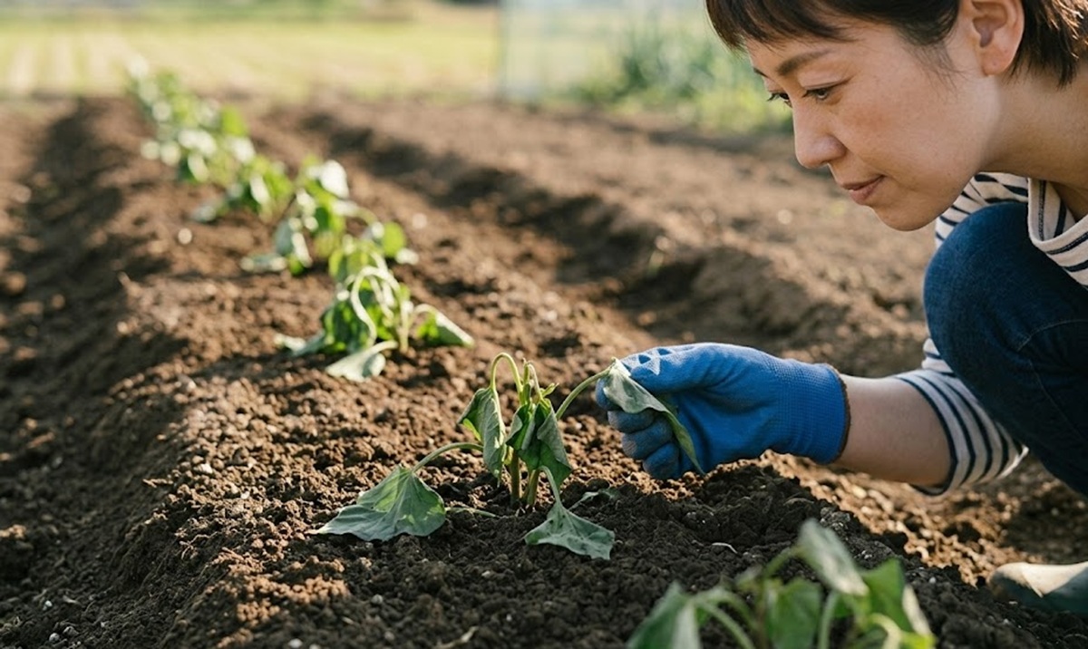 植え付け後に葉がしおれる現象はサツマイモ苗の生存サイン