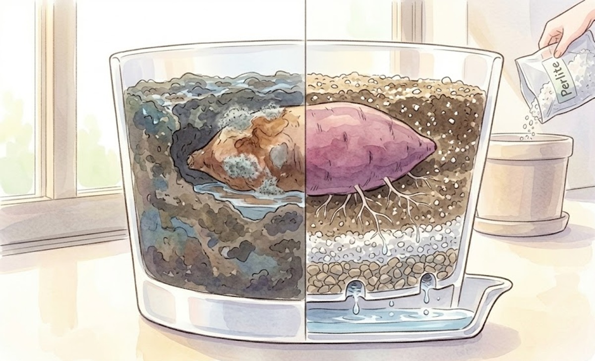 種芋が腐る原因となる過剰な水分への対策