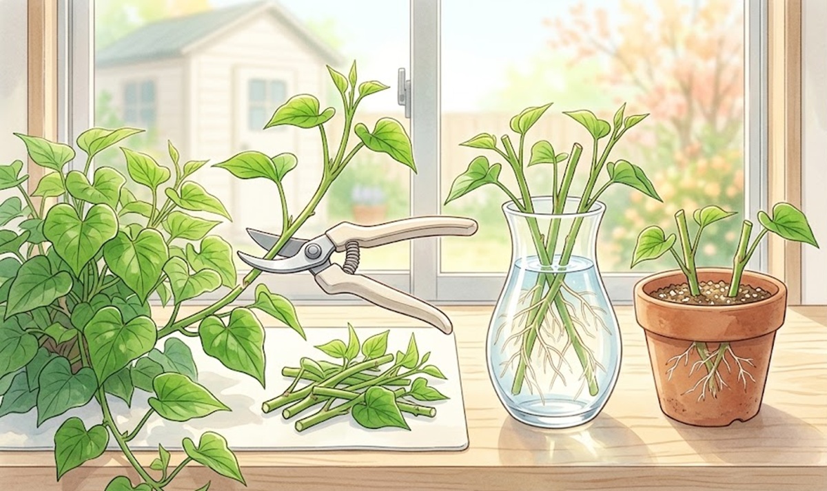丈夫なさつまいも苗を作る切り取りと発根のコツ