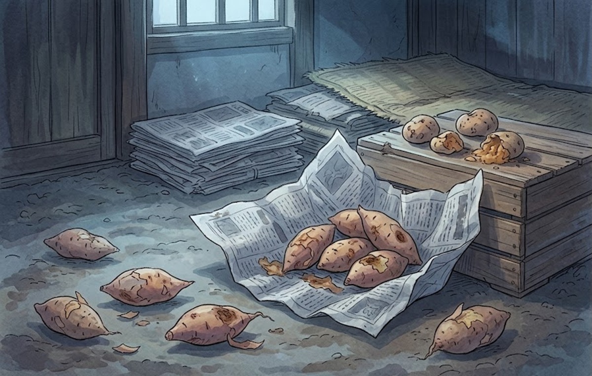 早掘りは皮が薄く傷つき腐るため家庭での長期保存が難しい