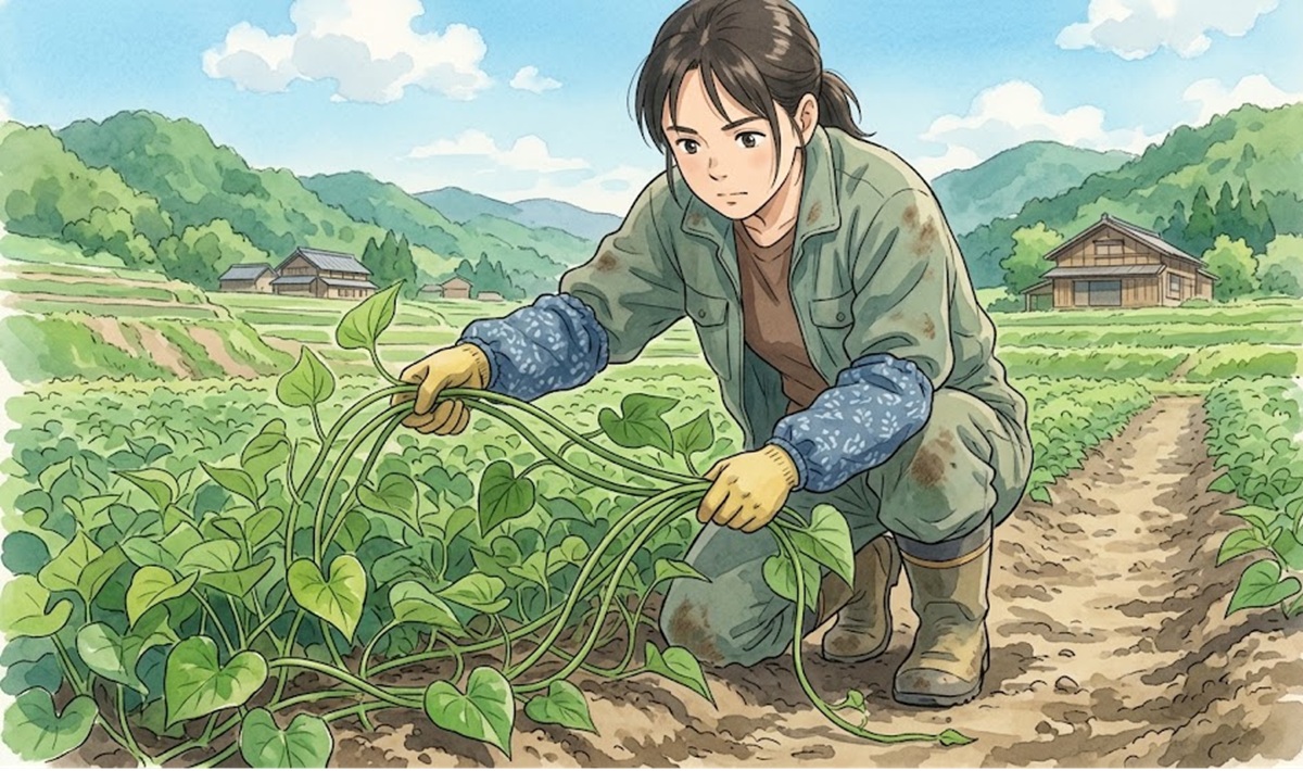 つる返しで養分の分散を物理的に防ぐ