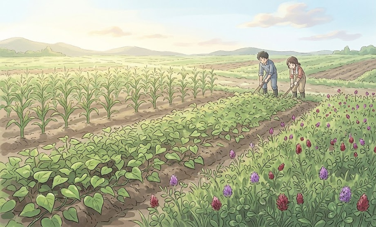 連作を避ける輪作体系の導入と緑肥の有効活用